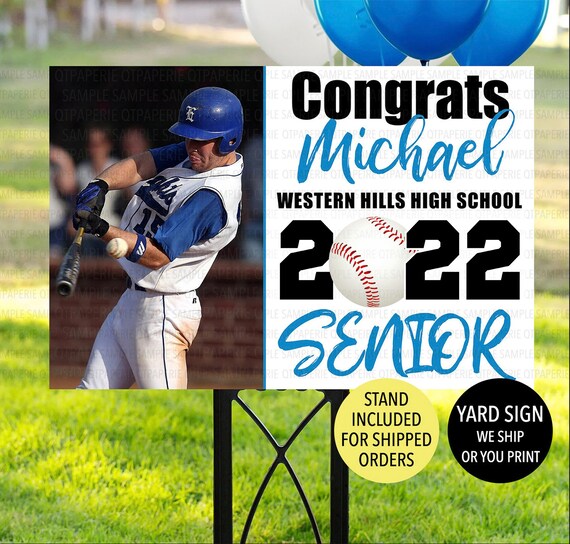 2022 Senior Baseball Yard Sign High School Baseball Senior Etsy