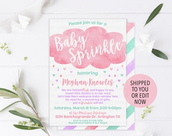 Baby Girl Sprinkle Invitation, Baby Sprinkle Invitation Girl, Pink Baby Sprinkle, Girl Baby Sprinkle Shower, Girl Baby Sprinkle Invite