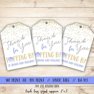 Ready to Pop Favor Tag, Ready to Pop Baby Shower, Blue Ready to Pop Gift Tag, Boy Baby Shower Tag, Baby Shower Favor Tag
