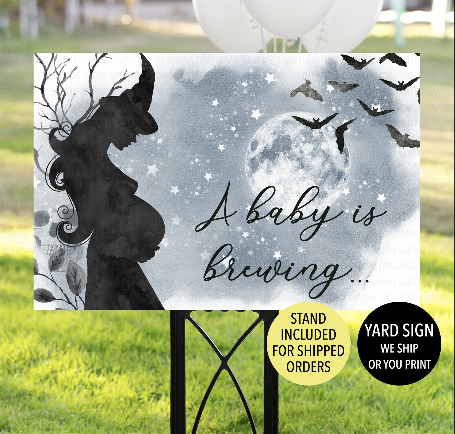 Banner 'A Baby Is Brewing' – Lila Glitzer, 1,6 M, Für Babyparty, Gender Reveal Oder 1. Geburtstag