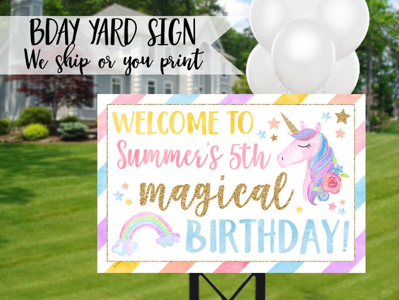 Unicorn Birthday Sign Unicorn Yard Sign Unicorn Sign Etsy