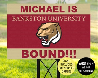 College Bound Yard Sign, College Logo Sign, Senior Sign, 2024 College Bound Gift, Printed Graduate Yard Sign, University Yard Sign