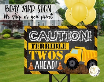 Construction Birthday Terrible Twos Sign, Caution Terrible Twos Sign, Construction Caution Sign, Construction Party, Construction Welcome