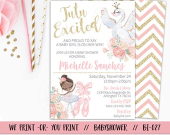 Ballerina Baby Shower Invitation, Ballerina Invitation, Tutu Baby Shower, Tutu Baby Girl Invitation, Ballet Shower, Ballerina Shower