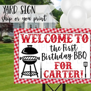 Birthday BBQ Sign, Barbeque Birthday Yard Sign, Bbq Welcome Sign, Bbq Sign, First Birthday BBQ Sign, 1st Birthday BBQ, Birthday Barbeque