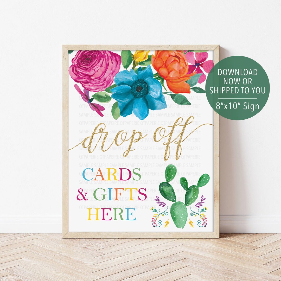 Fiesta Card Gift Sign, Mexican Baby Shower Gifts and Cards, Fiesta