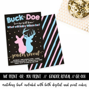 Buck or Doe Gender Reveal Invitation, Buck or Doe Invitation, Deer Gender Reveal Invite, Hunting Gender Reveal Invitation