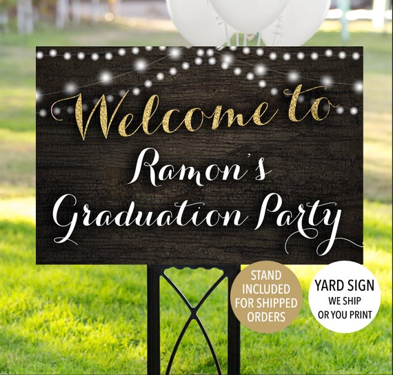 Rustic Graduation Welcome Sign Outdoor Graduation Party Sign - Etsy