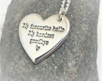 Pet Bereavement Necklace with Your Pet's Name, Personalised Silver Heart Pendant, Hand Made