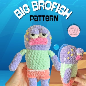 Patrón de ganchillo de Big Brofish: Amigurumi de pez gruñón (PDF digital)