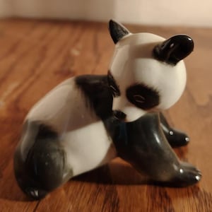 LOMONOSOV Porcelain Panda Bear Figurine Made in USSR