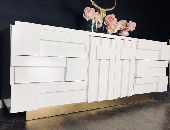Rare Vintage Lane Brutalist Set Dresser Console Nightstands Etsy