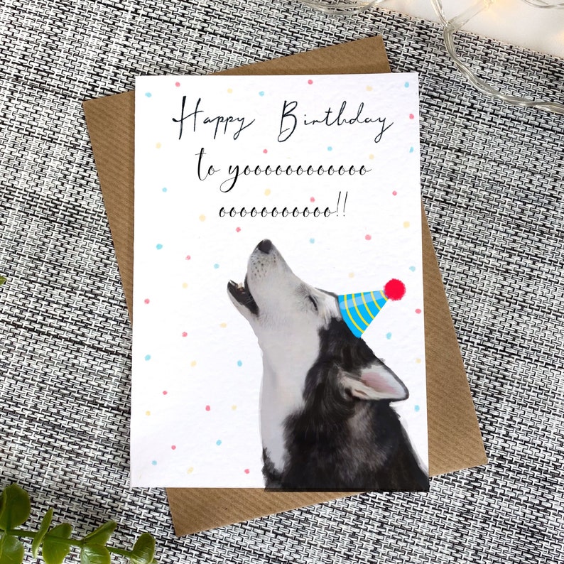 Husky Birthday Card Husky Card Funny Husky Card Husky Etsy