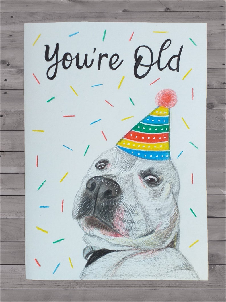Your dog hand drawn on a Birthday card Personalised Happy Birthday dog card Birthday Card dog Hand drawn dog card