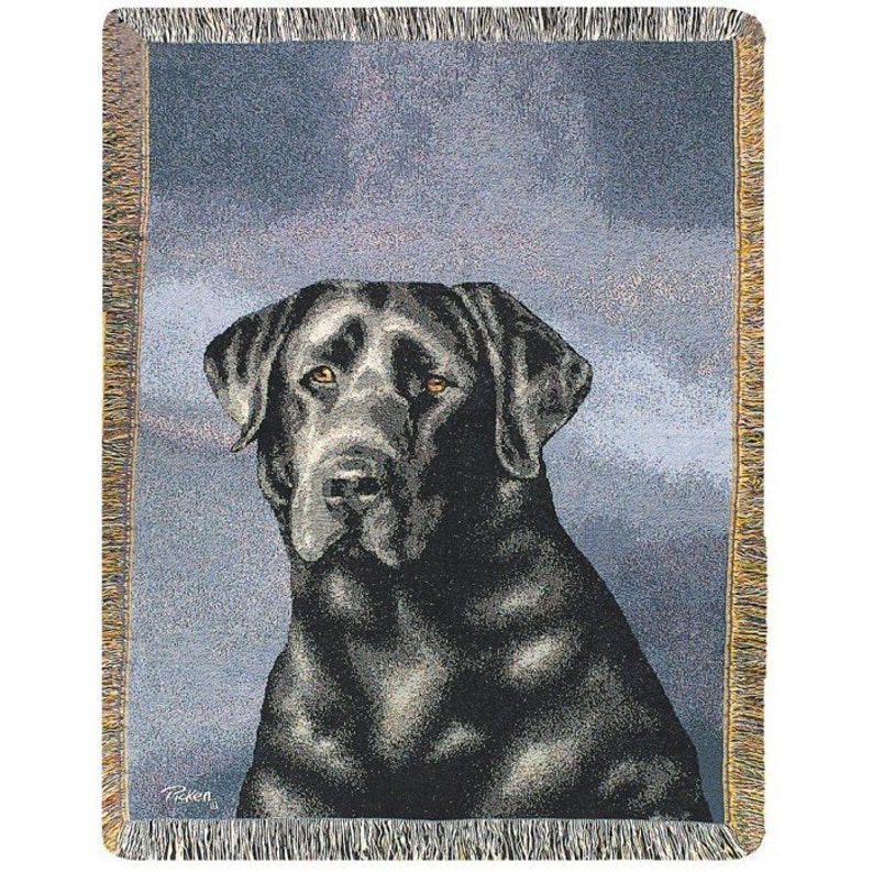 Personalized Black Lab Dog Throw Blanket Etsy