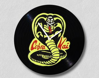 Cobra Kai, vinyl clock, Handmade/ wall clocks/ best gift idea/ vintage/ unique/high quality