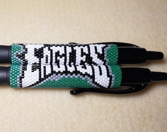 Handstitched Beaded Eagles Pen Cover, NFL Team Gift