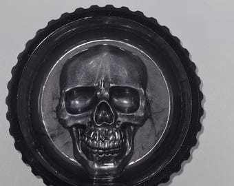 Black Skull Resin Dish – Gothic Home Décor, Jewelry Holder, Spooky Gift