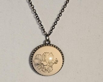 Double-Sided Tree & Floral Pendant Necklace