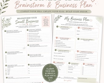 Planificador de negocios imprimible, planificador para la puesta en marcha de pequeñas empresas, plantilla de plan de negocios, planificador digital para pequeñas empresas