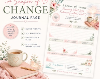 Diario de duelo y sanación, Página del diario de la temporada de cambios para mujeres, Diario de la menopausia, Diario del futuro incierto, Diario de transición vital