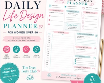 Agendas diarias para mujeres, Horario diario y lista de tareas, Rastreador de productividad, Diario de gratitud, Agenda de bienestar, Agenda digital de vida