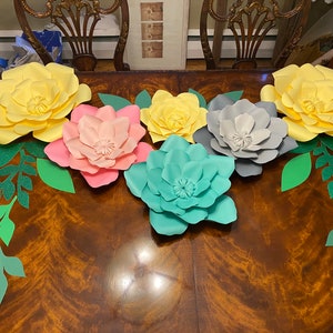 Custom Flower set All Leaves As Pictured Giant Paper Flowers Backdrop, Photo Wall, Fully assembled