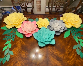 Giant Paper Flower Backdrop Set: Custom Photo Wall Decor