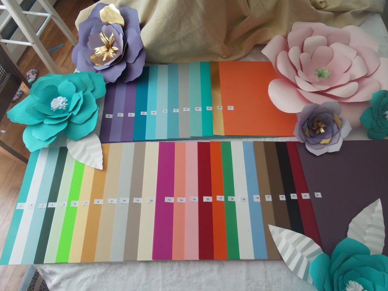 12pc Fully Assembled Giant Paper Flower Set Extra Large Peach Etsy