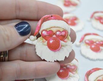 Bubble Gum Retro Santa Earring Blanks, Christmas blanks, Christmas, earring blanks, acrylic, earring supplies, diy earrings, Santa Claus