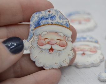 Chinoiserie Retro Santa Earring Blanks, Christmas blanks, Christmas, earring blanks, acrylic, earring supplies, diy earrings, Santa Claus