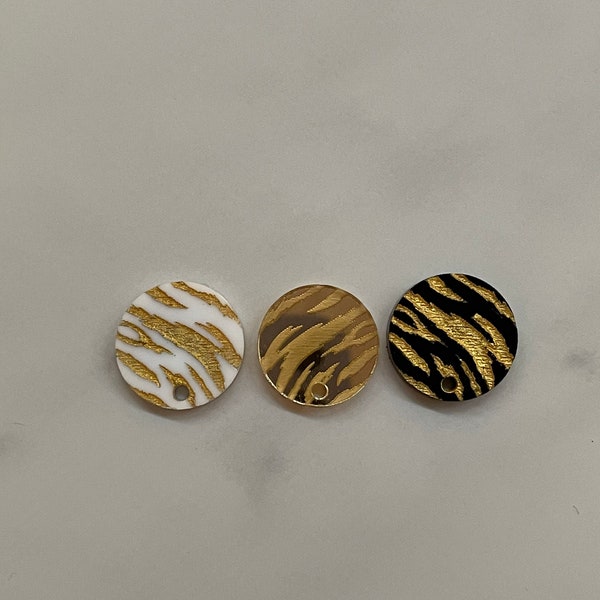 Tiger stripes connector Earring Blanks, earring blanks, acrylic earrings, diy earrings, earring findings, tiger stripes stud connector