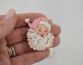 Retro Santa Earring Blanks, Christmas blanks, Christmas, earring blanks, acrylic earrings, earring supplies, diy earrings, Santa Claus