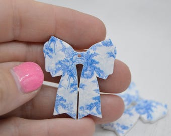 Chinoiserie Coquette Bow, Earring Blanks, earring blanks, earring supplies, diy, findings, acrylic blanks, trendy, girly, preppy