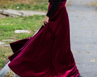 long skirt velvet
