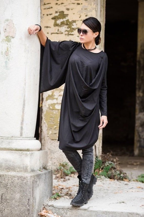black tunic dress plus size