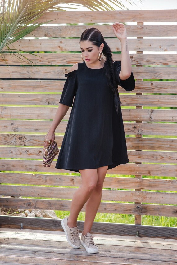 black tunic dress plus size