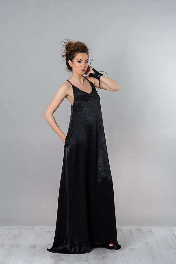 black silk dress plus size