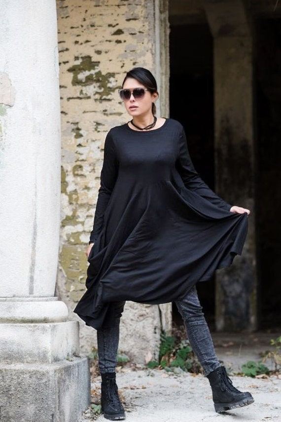 black tunic dress plus size