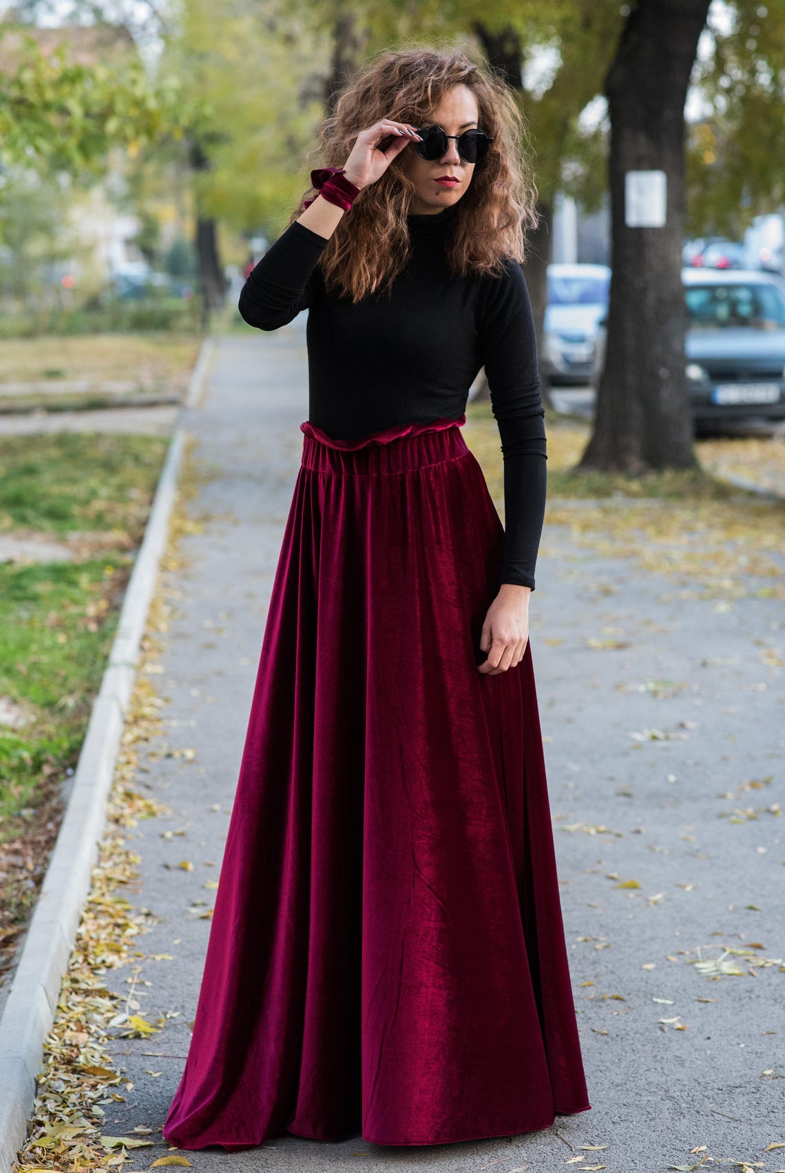 Maxi Skirt Velvet Skirt Plus Size Clothing Velvet Clothing | Etsy