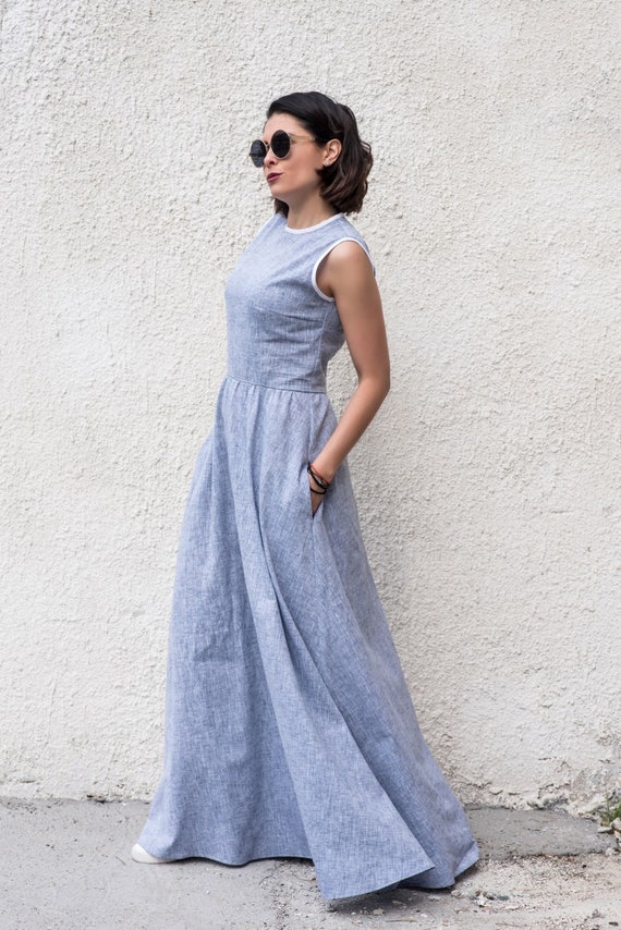 plus size linen maxi dresses