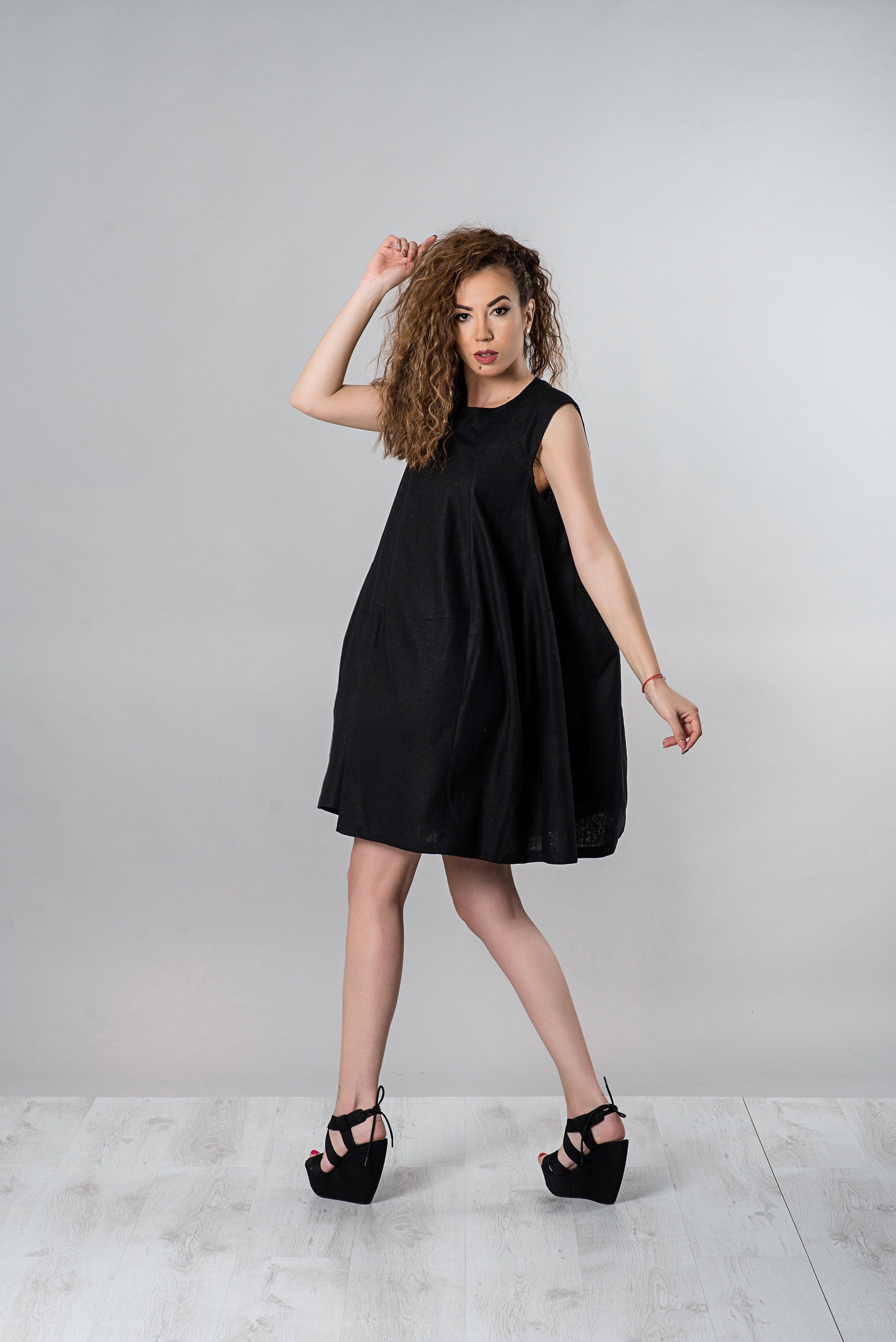 Black Linen Dress Linen Clothing 
