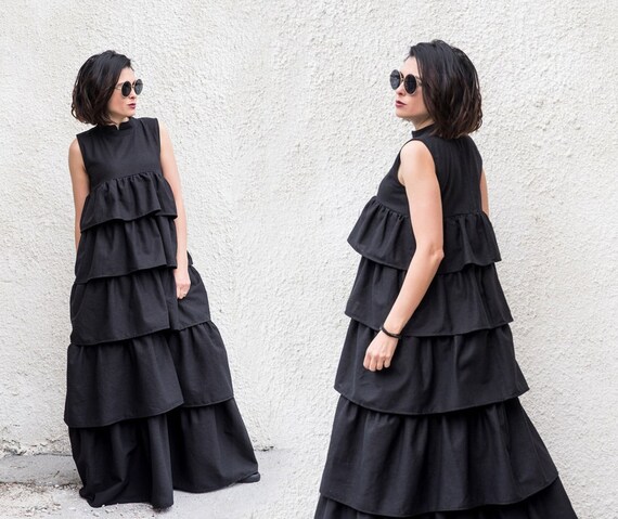 black linen kaftan
