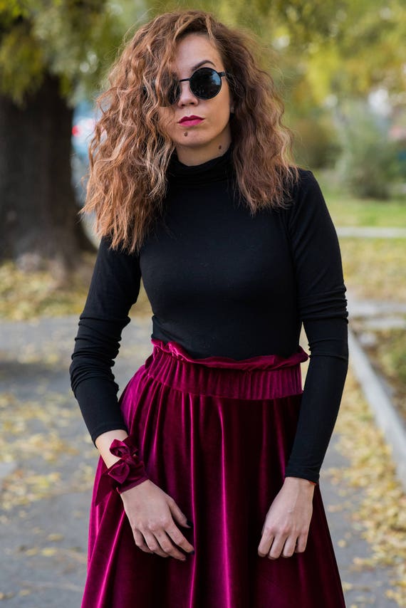 plus size velour skirts