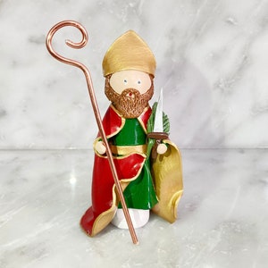 Saint Thomas Becket Handmade Clay Statue - Baptism Gift - Christmas Gift - Stocking Stuffer - Catholic Gift - Confirmation Gift