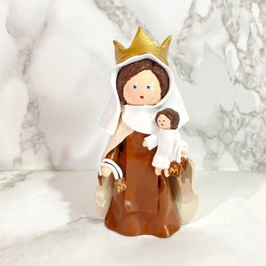 Our Lady of Mount Carmel Clay Statue - Mother’s Day gift - Christmas Gift - Stocking Stuffer - Catholic Gift - Wedding Gift