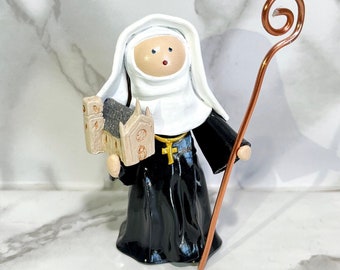 Saint Adèle Handmade Clay Saint Statue - confirmation gift - Christmas Gift - Stocking Stuffer - Catholic Gift