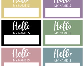 Hello My Name is Tags, SVG, JPEG, PDF