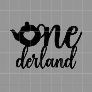 Tetera Onederland: descarga digital, PNG, SVG, adorno para tarta