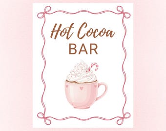 Hot Cocoa Bar Sign PDF, Printable, Instant Digital Download
